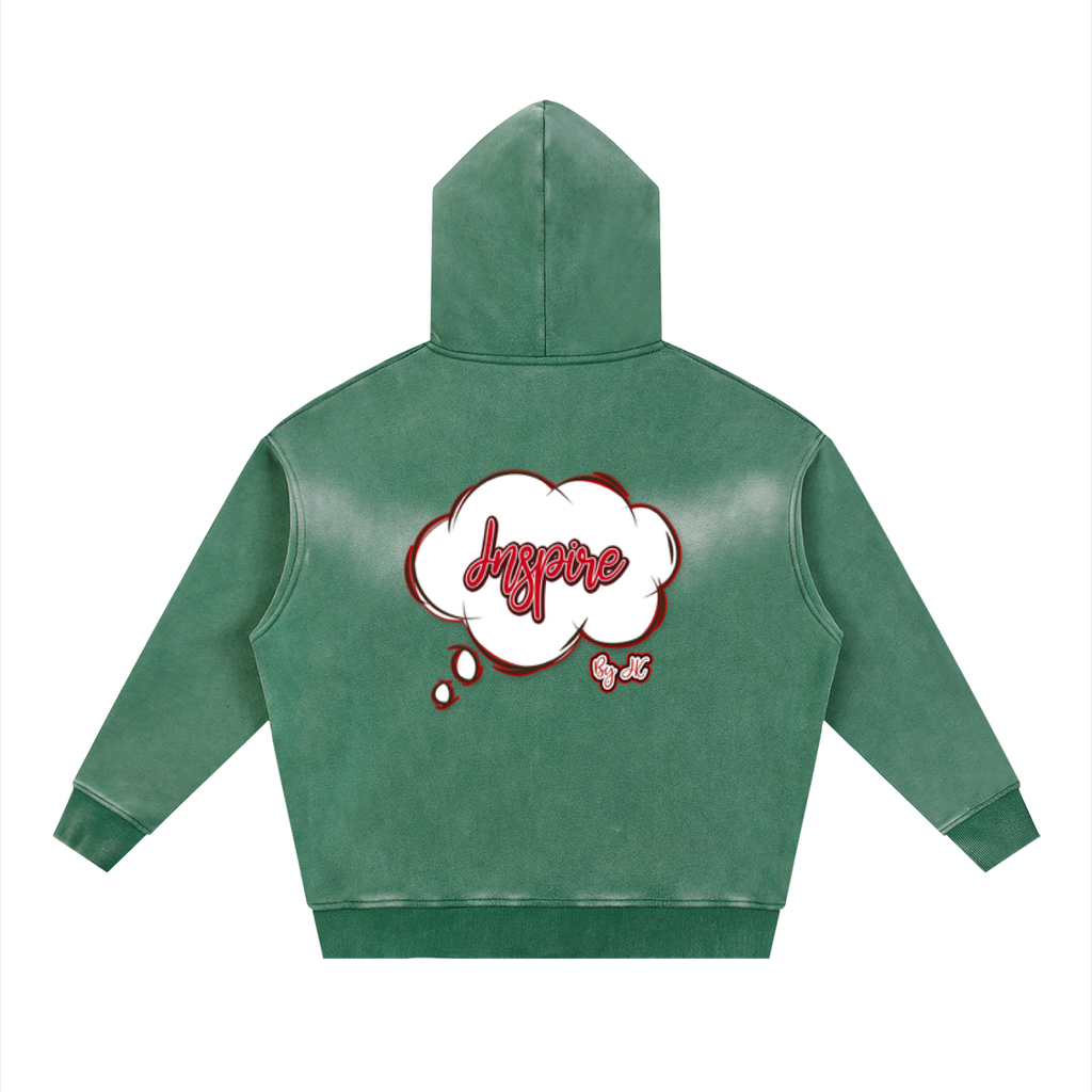 Sunfade Two-way Zipper Boxy Fleece Hoodie