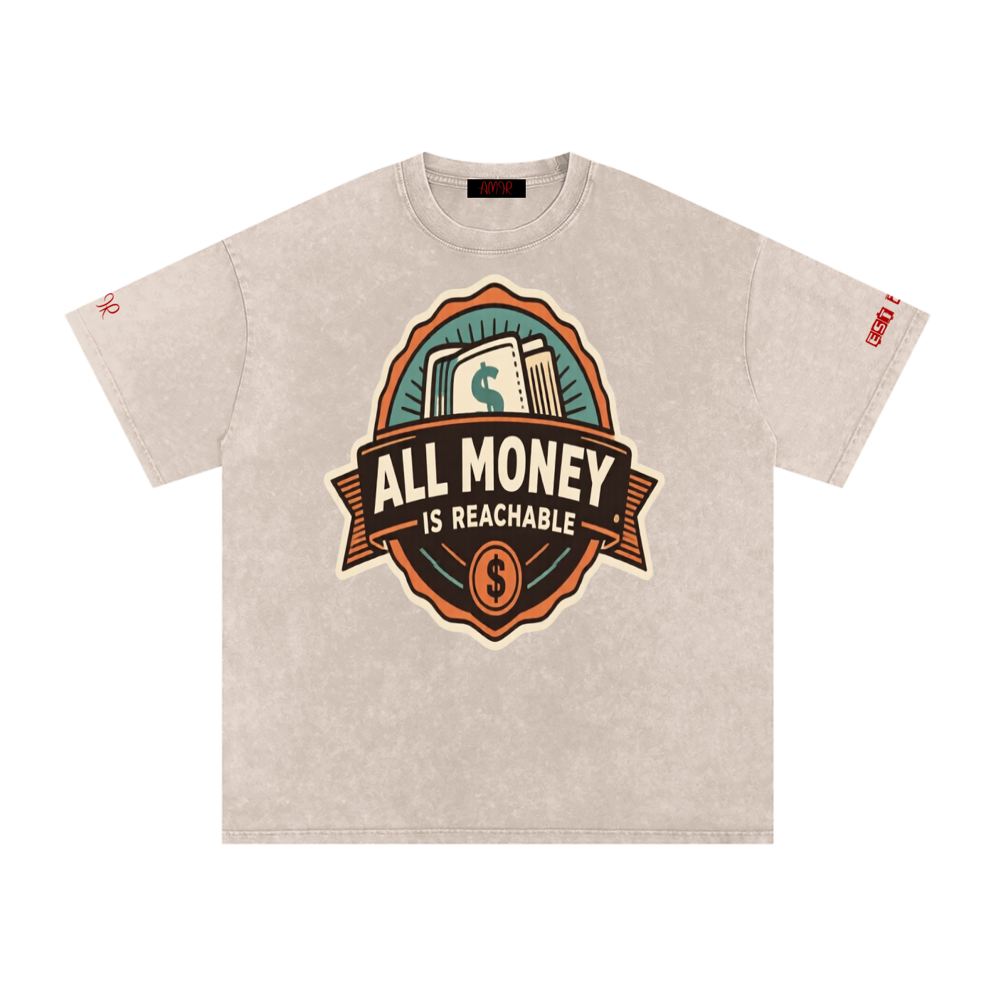 Snow Washed Oversized Cotton T-Shirt