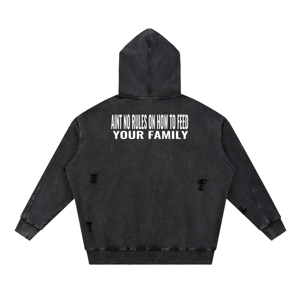 Foot On Neck Panel Pocket Hoodie