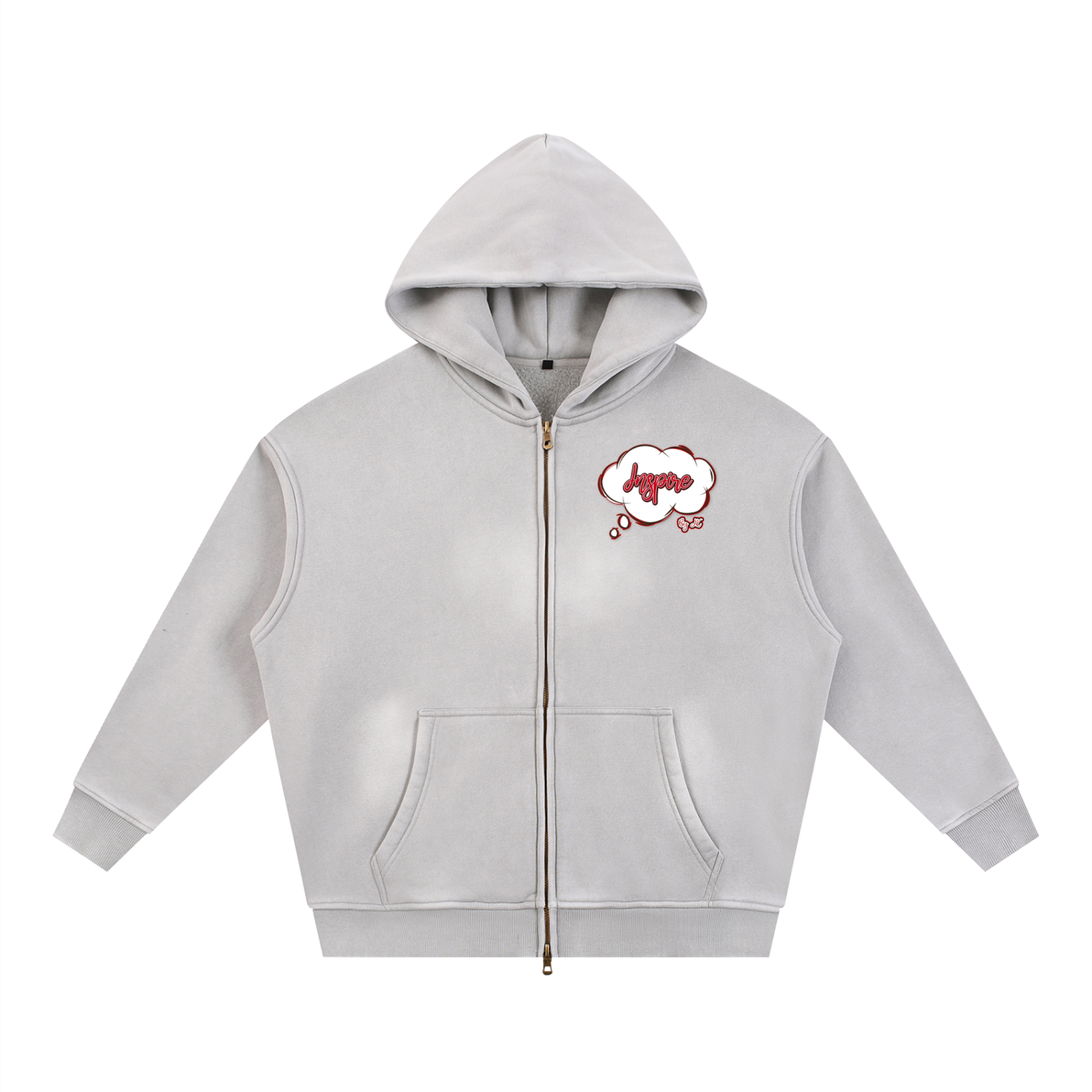Sunfade Two-way Zipper Boxy Fleece Hoodie
