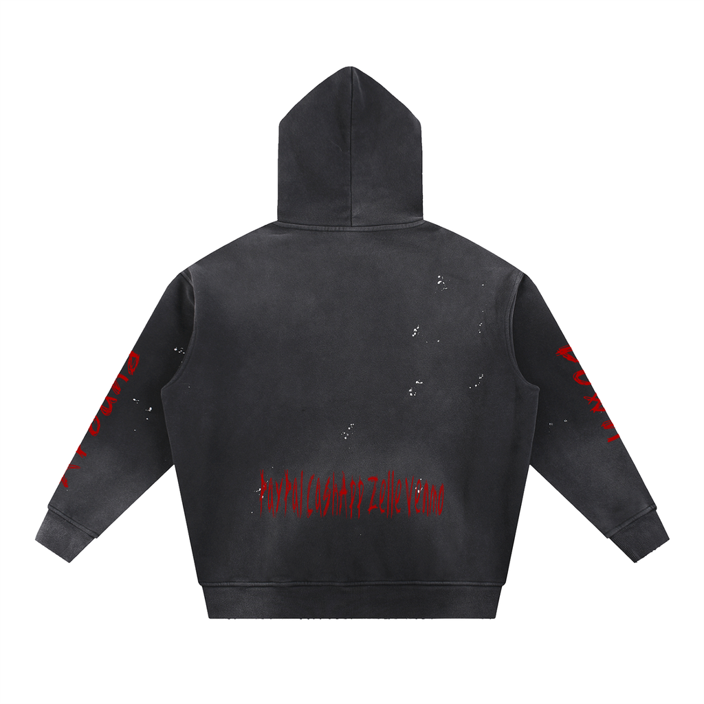 Asking4It Vintage Washed Frayed Hoodie