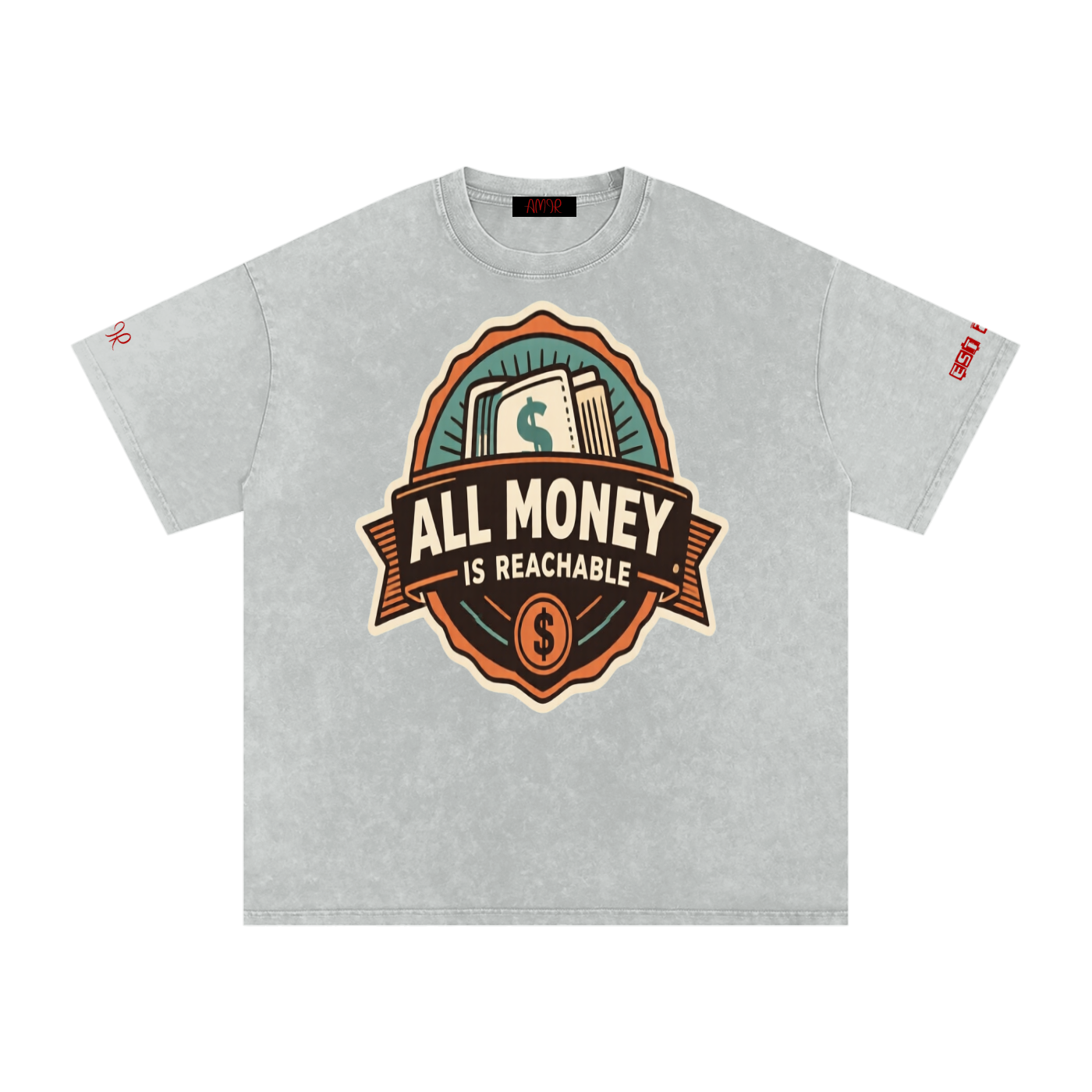 Snow Washed Oversized Cotton T-Shirt