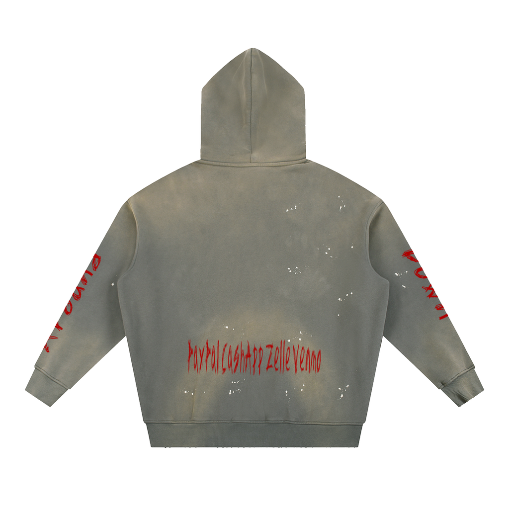 Asking4It Vintage Washed Frayed Hoodie