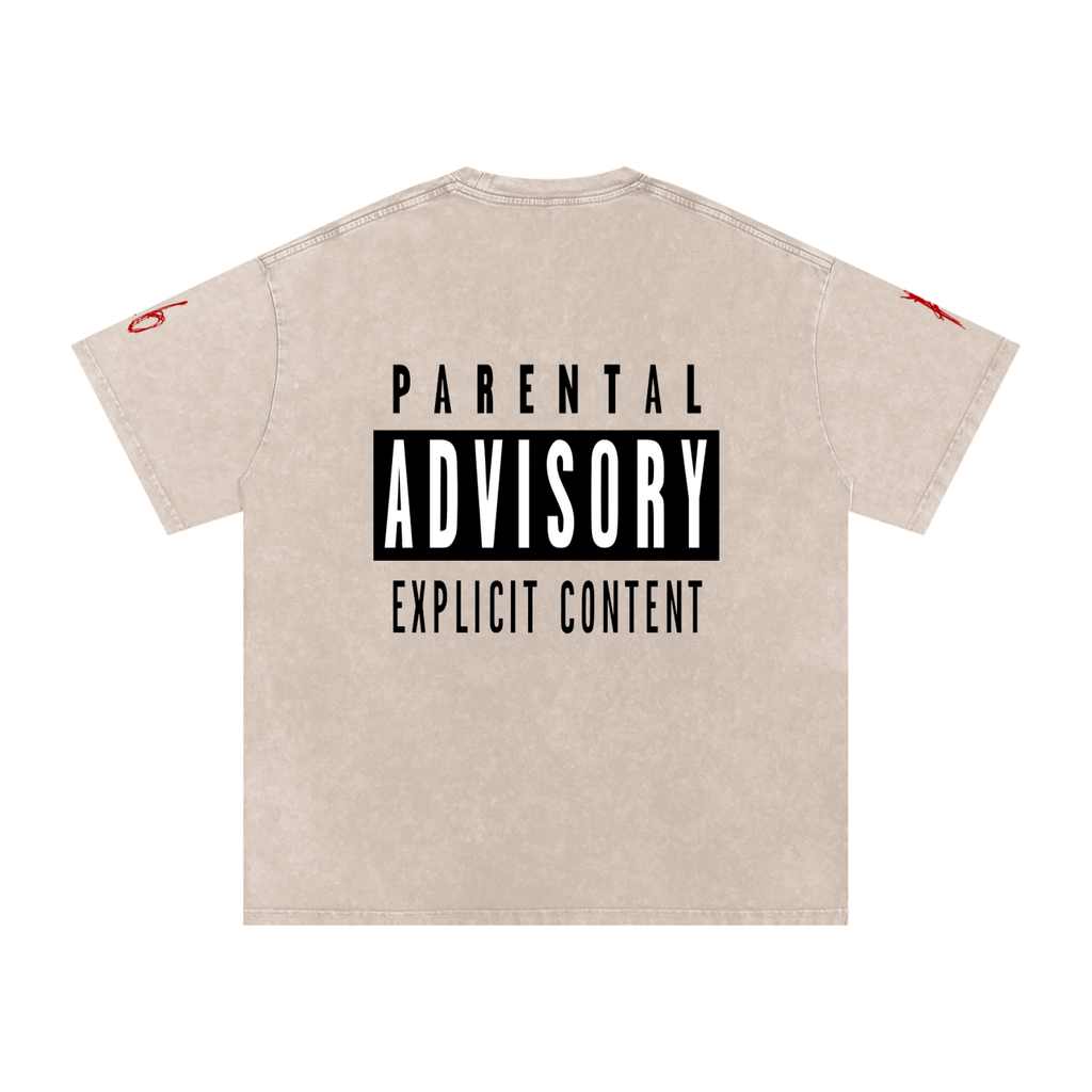 Asking4It Snow Washed Oversized Cotton T-Shirt
