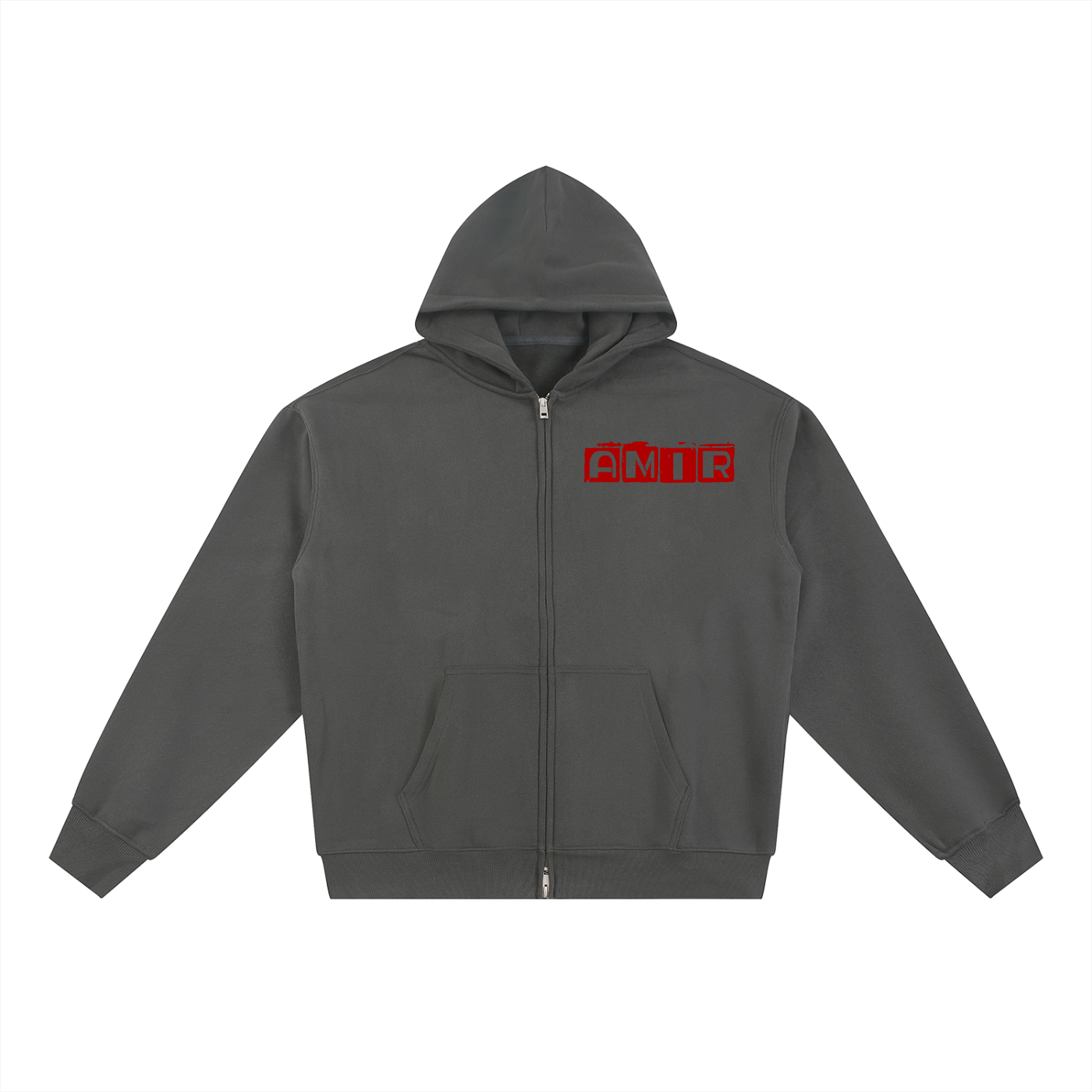 AMIR Essential Fleece Zip-Through Hoodie