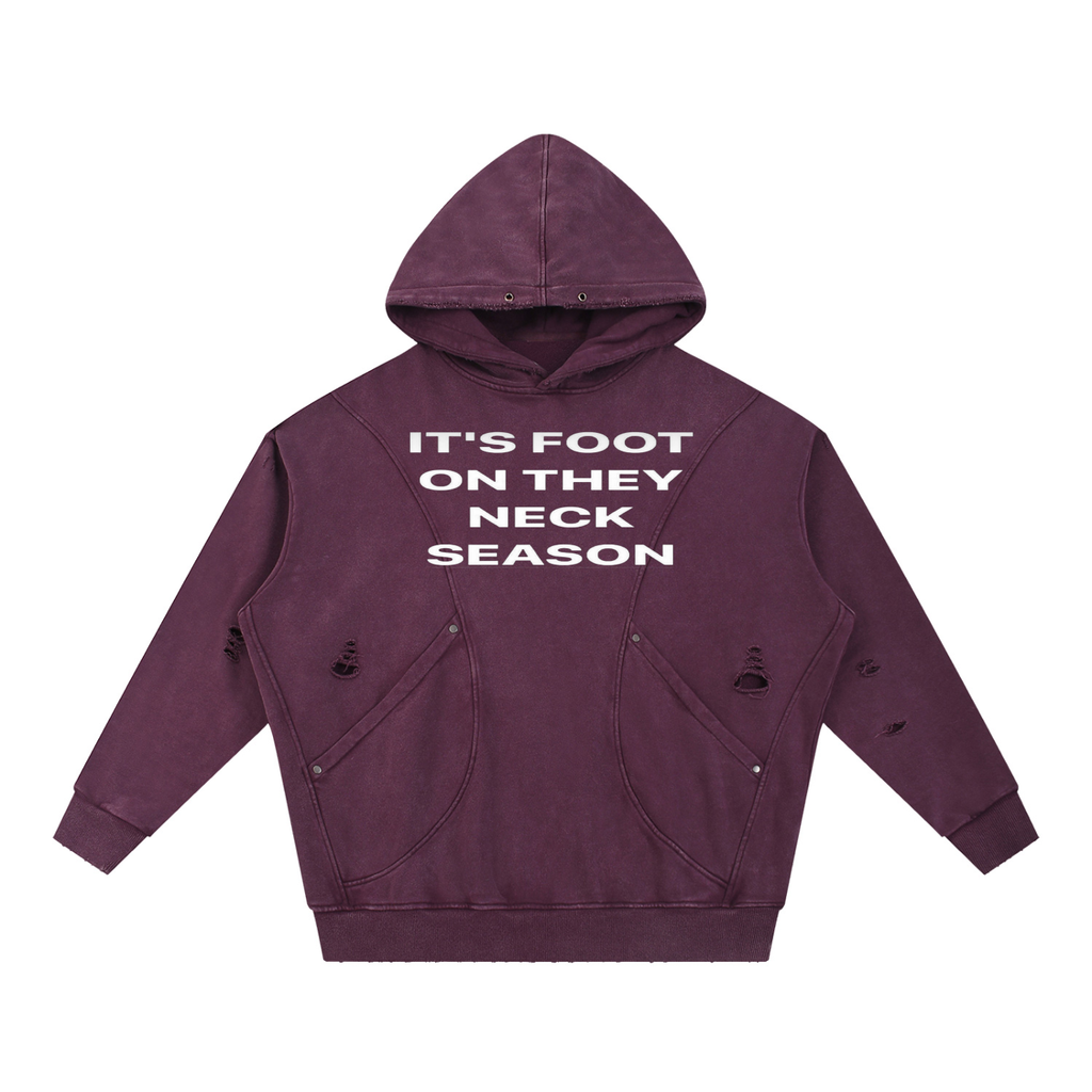 Foot On Neck Panel Pocket Hoodie
