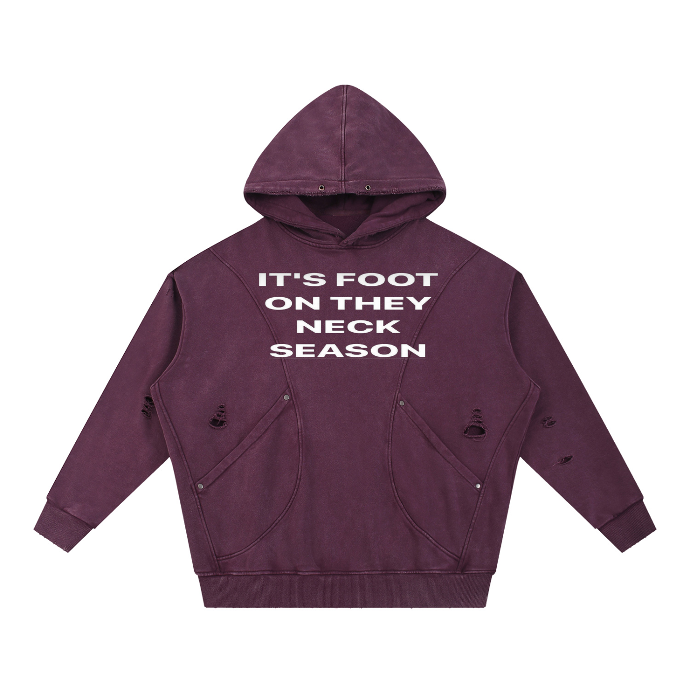Foot On Neck Panel Pocket Hoodie