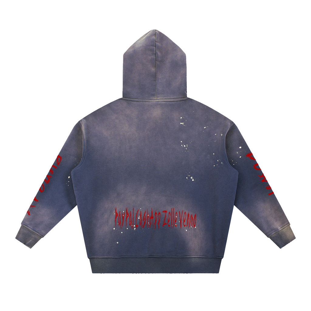 Asking4It Vintage Washed Frayed Hoodie
