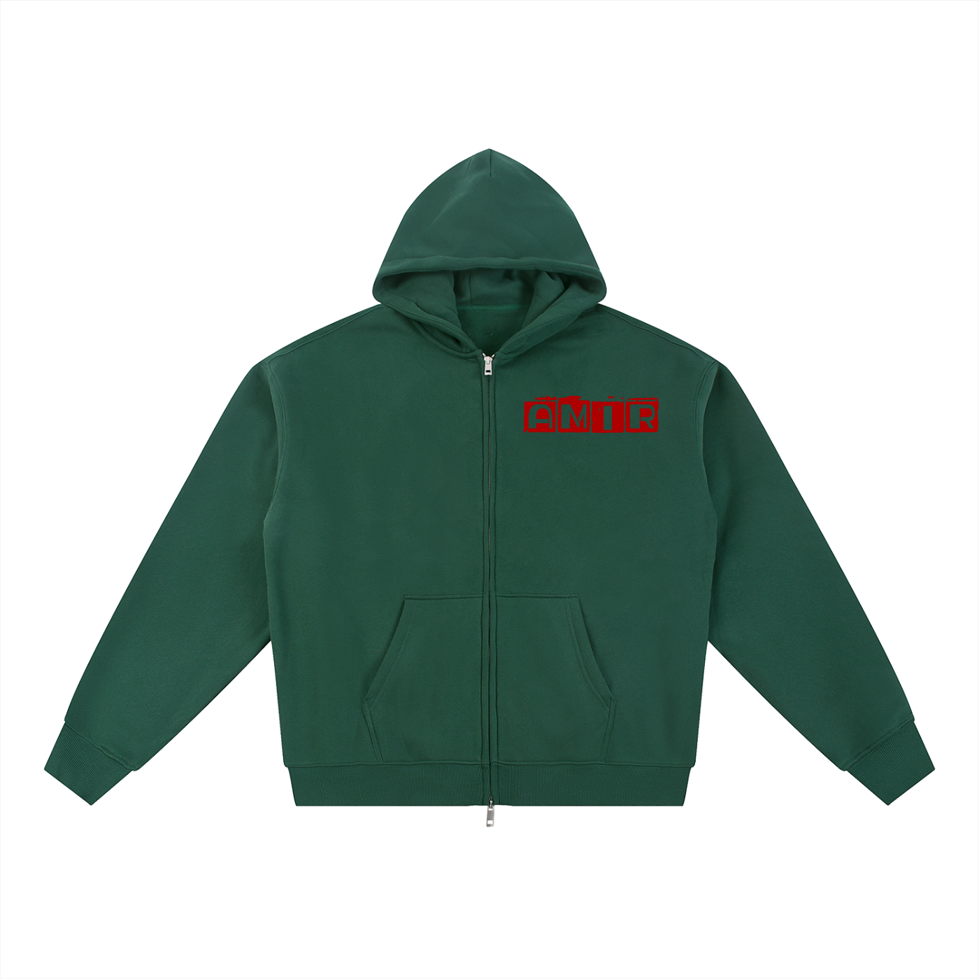 AMIR Essential Fleece Zip-Through Hoodie