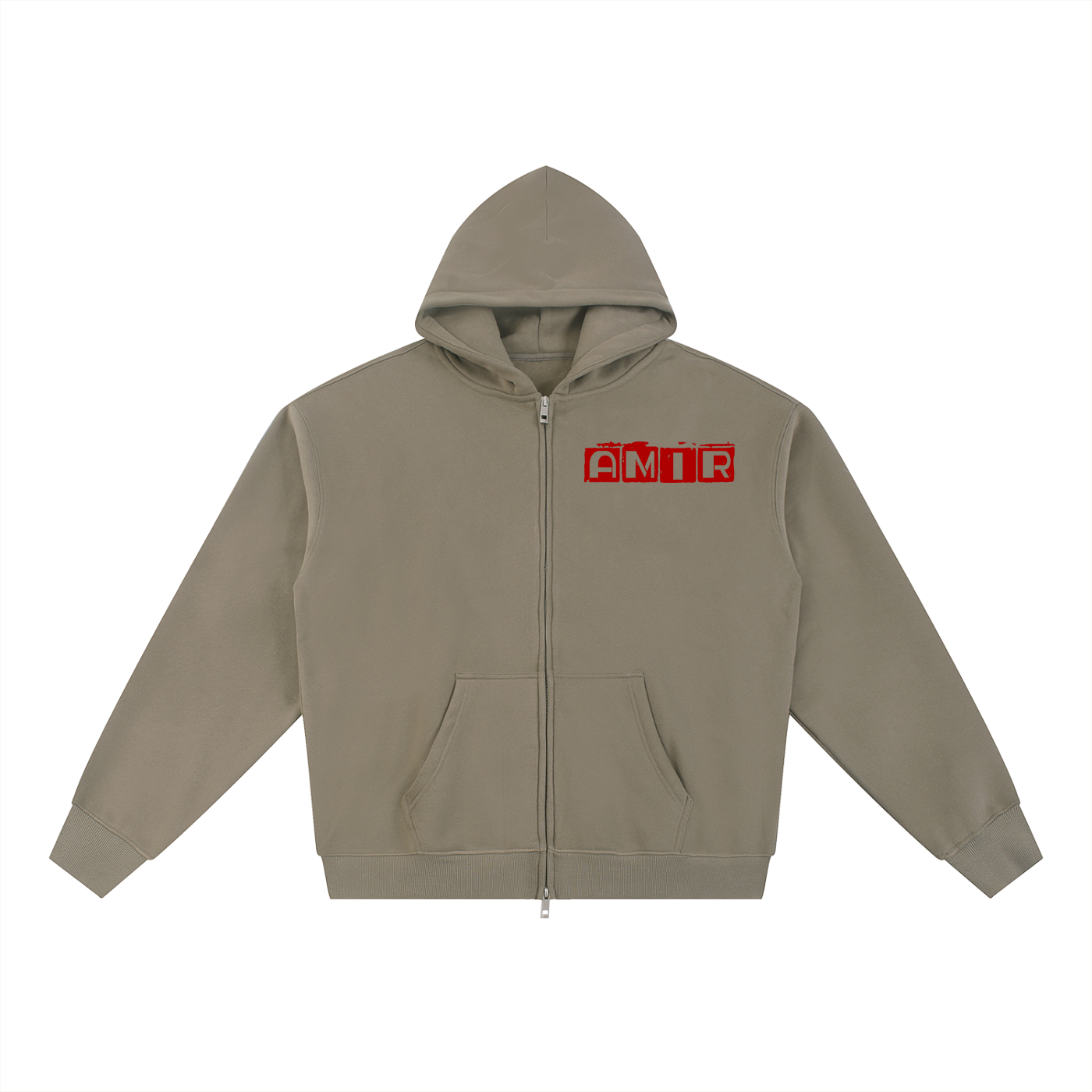 AMIR Essential Fleece Zip-Through Hoodie
