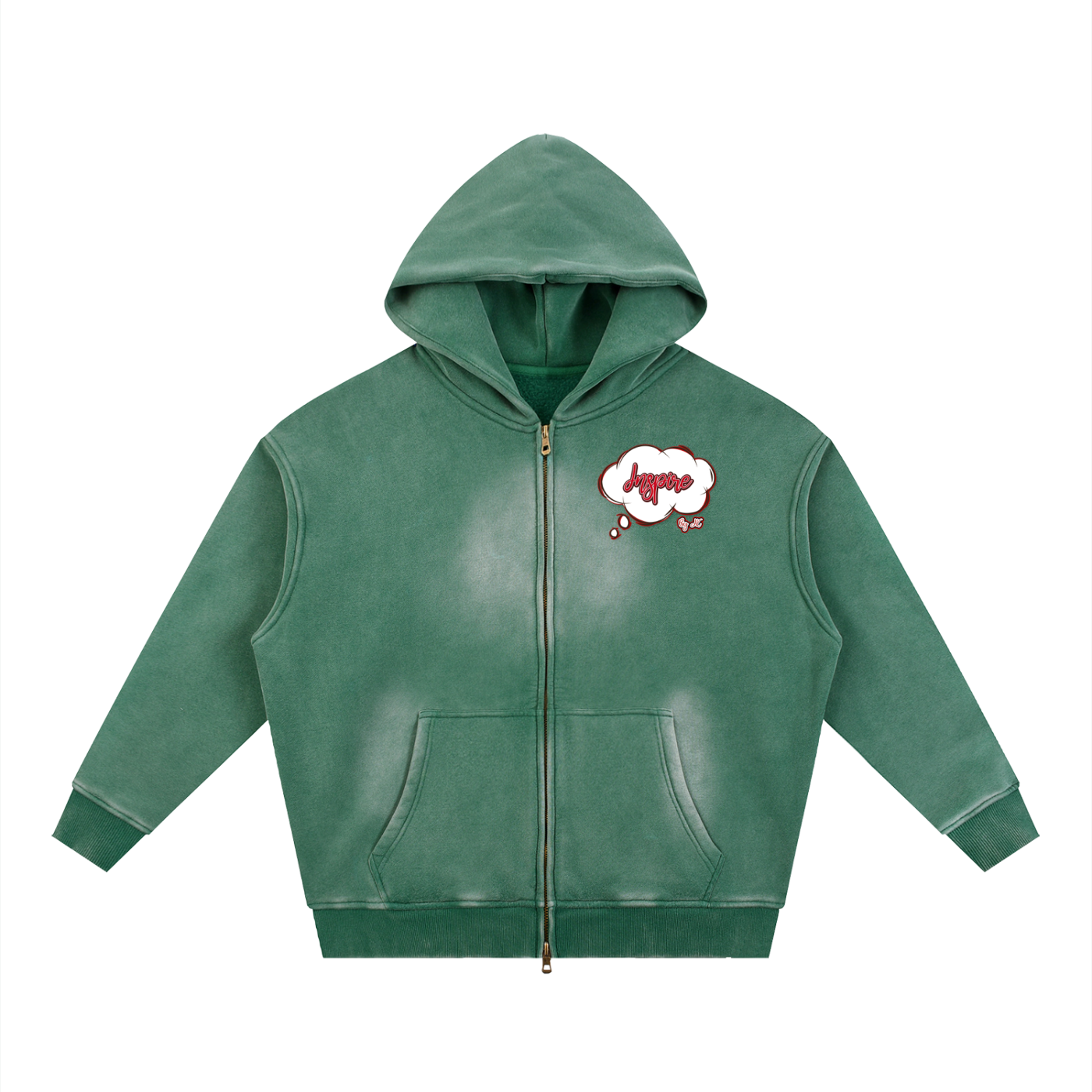 Sunfade Two-way Zipper Boxy Fleece Hoodie