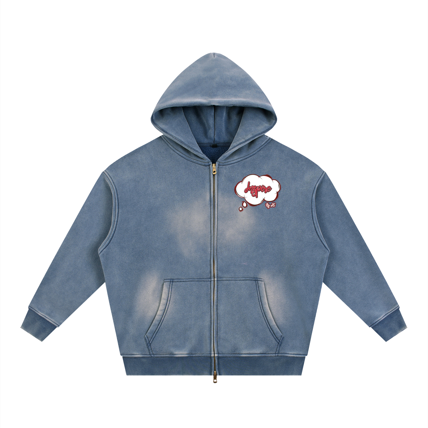 Sunfade Two-way Zipper Boxy Fleece Hoodie