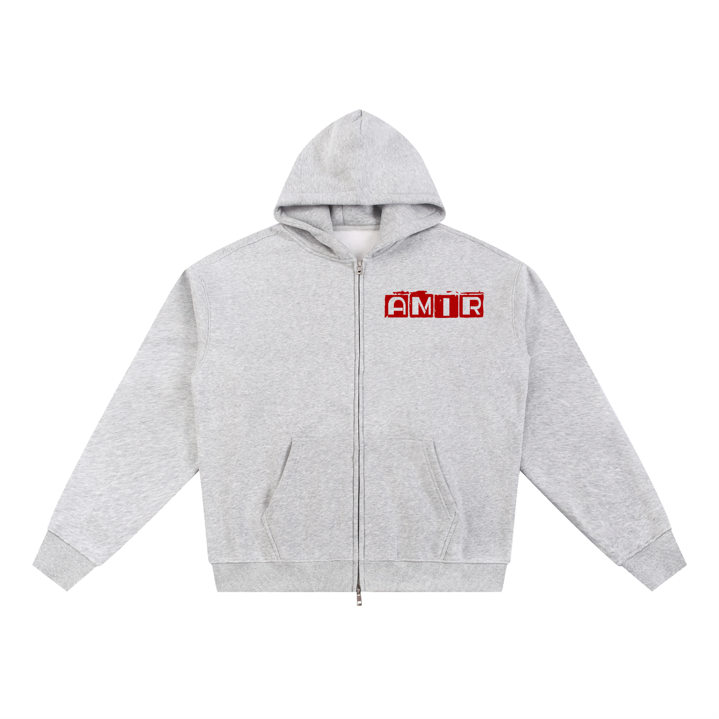 AMIR Essential Fleece Zip-Through Hoodie