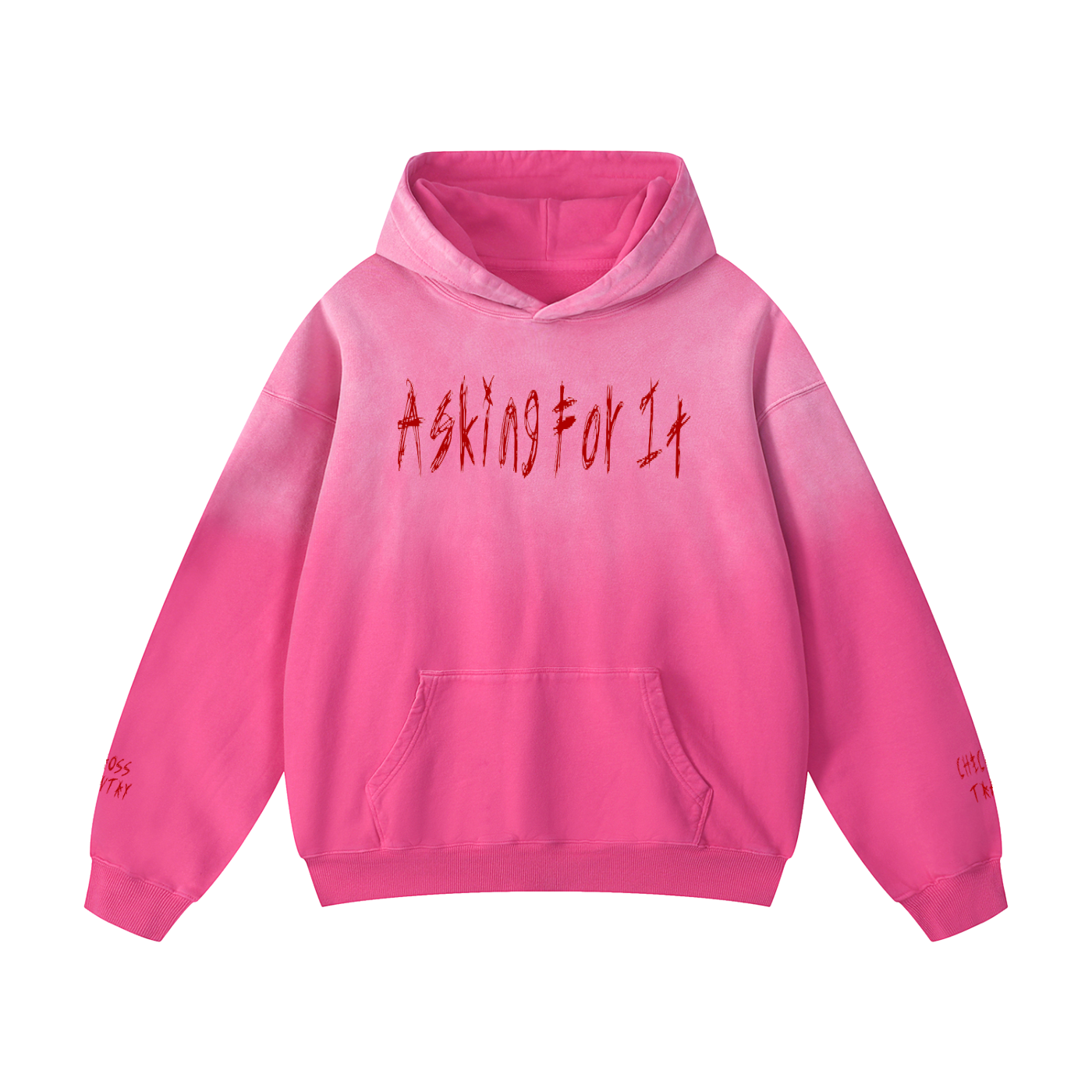 Askin4It Pink Sunfade Oversized Hoodie