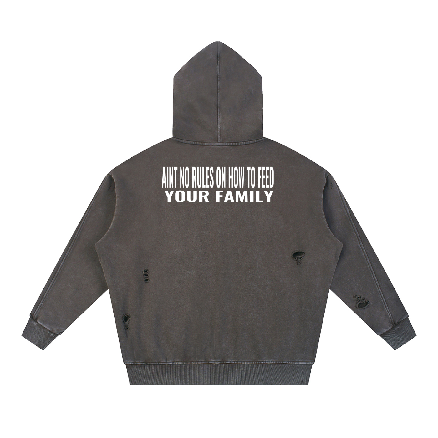 Foot On Neck Panel Pocket Hoodie