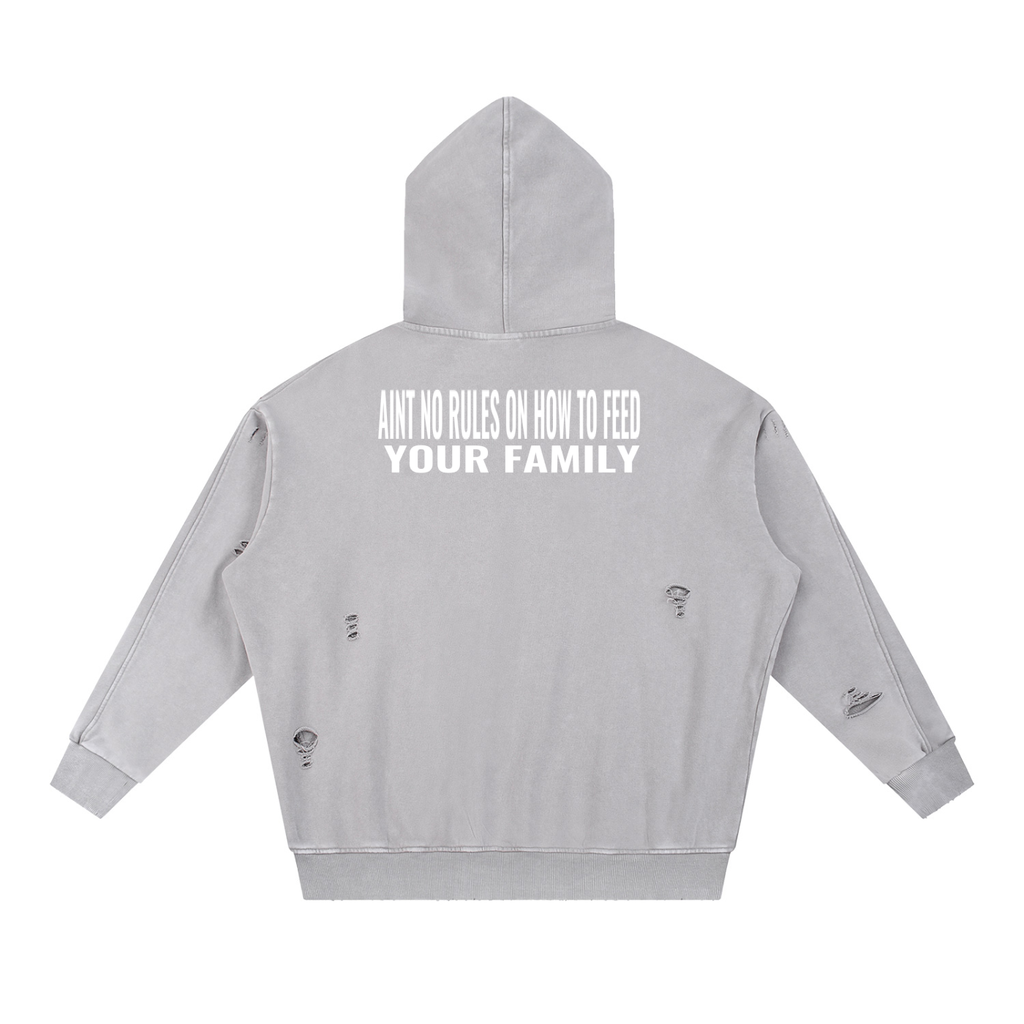 Foot On Neck Panel Pocket Hoodie