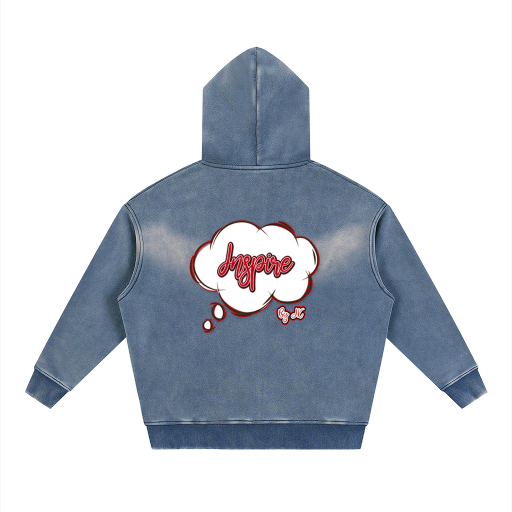 Sunfade Two-way Zipper Boxy Fleece Hoodie