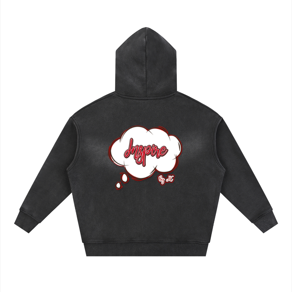 Sunfade Two-way Zipper Boxy Fleece Hoodie