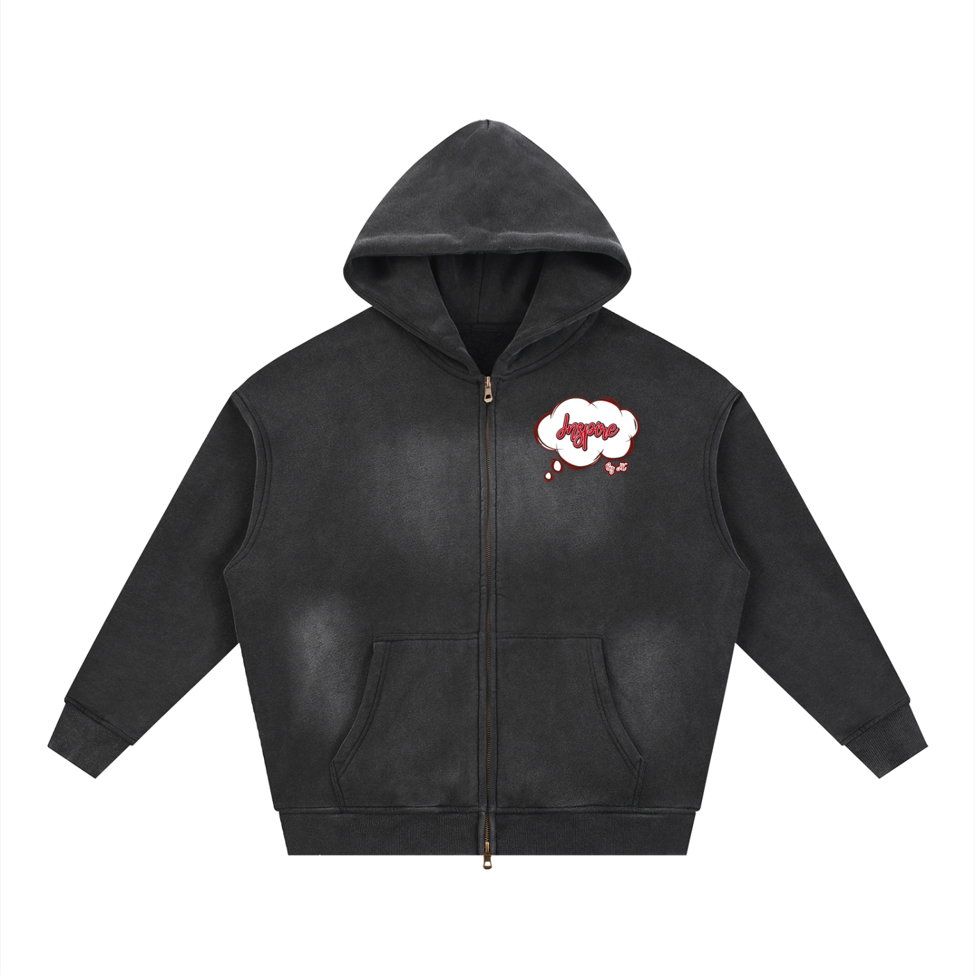 Sunfade Two-way Zipper Boxy Fleece Hoodie