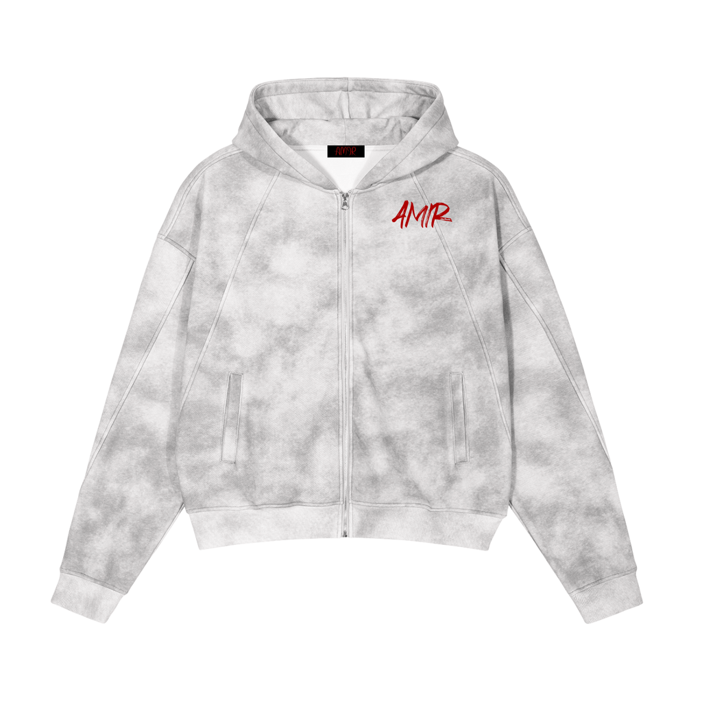 AMIR Brothers Keeper Dirty Washed Zip-Up Hoodie
